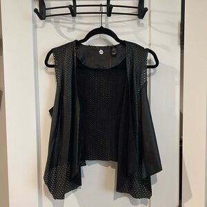 BKE Black Vest Faux Leather Vest